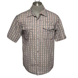 C.E. Schmidt Workwear Western Woven Pearl Snap Short Sleeve Shirt Men's Medium